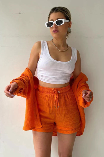 Conjunto casual de dos piezas para mujer con top y pantalón – FÉIA