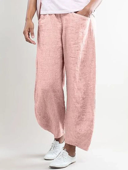 Pantalón de lino elegante para hombre con bolsillos – LUKARO