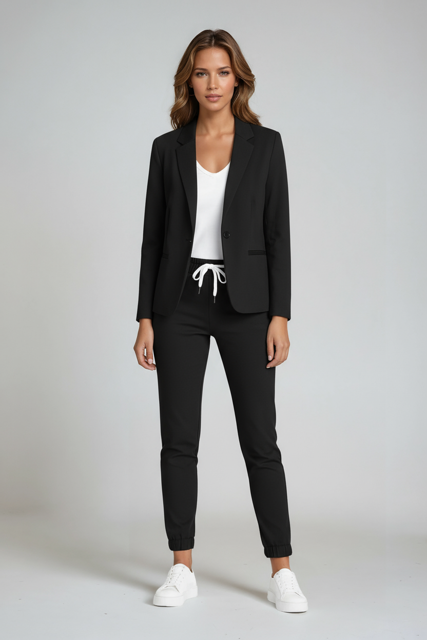 NOORIA – Conjunto de blazer y pantalón slim fit para mujer con estilo estructurado