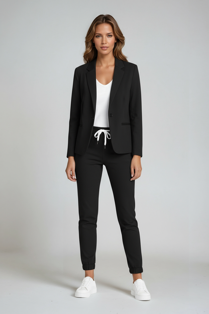 NOORIA – Conjunto de blazer y pantalón slim fit para mujer con estilo estructurado