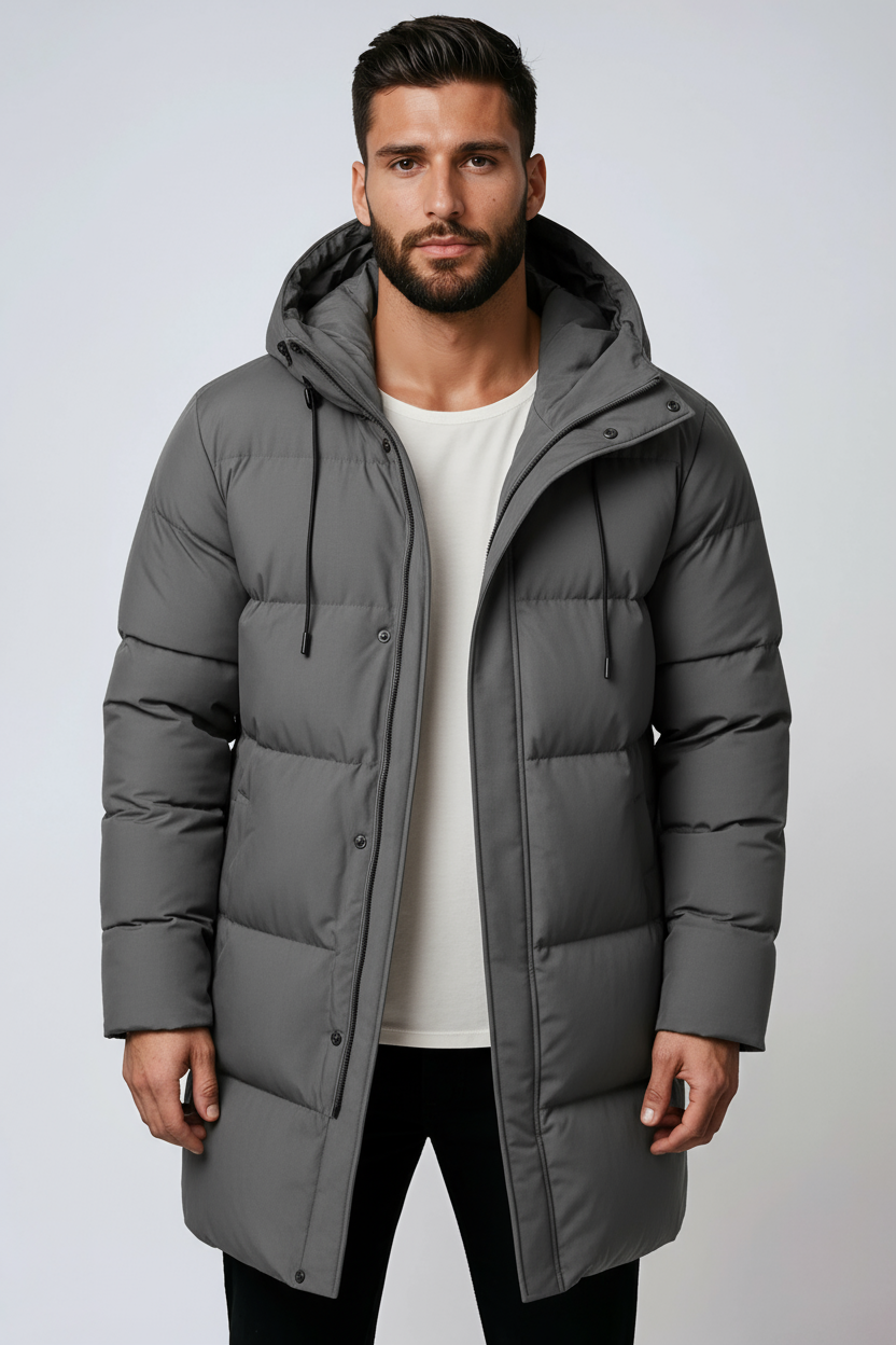 Abrigo largo de invierno para hombre con capucha – HERVAN