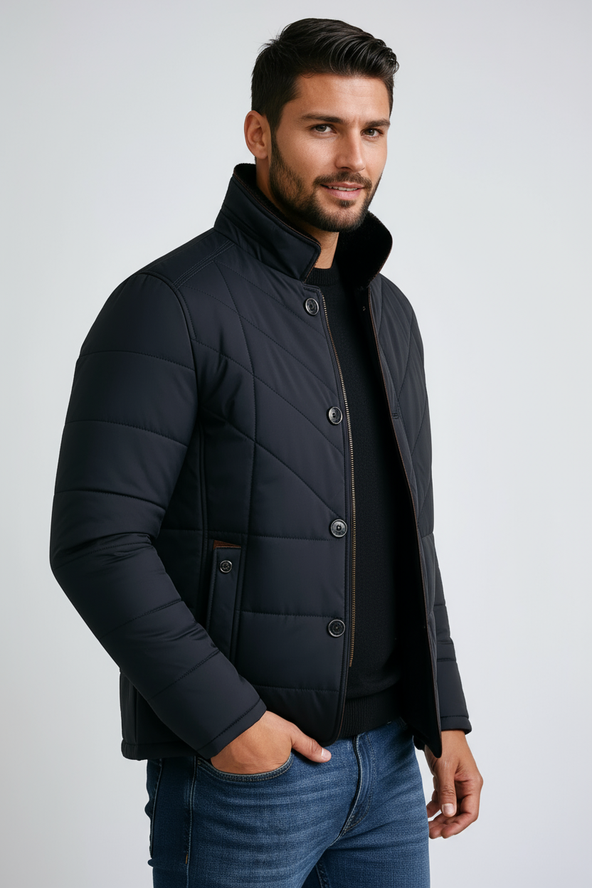 Chaqueta de invierno para hombre con cuello alto y cremallera – MACKSTON