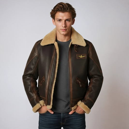 Cazadora tipo piloto para hombre con forro cálido – TOMAS