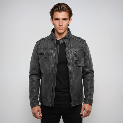 Cazadora vaquera corta de hombre con cremallera – DARELON