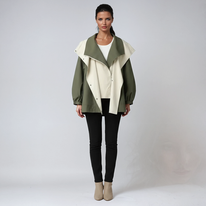 CLARINA – Chubasquero de mujer con cremallera alta y diseño ligero