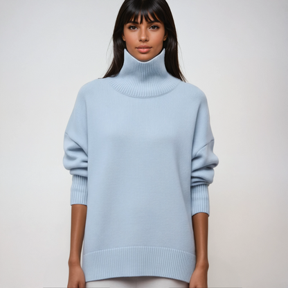 CAMELIA – Jersey de cuello alto oversize para mujer con estilo relajado