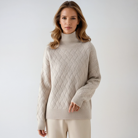 Jersey de mujer de punto con cuello alto – MELVINA