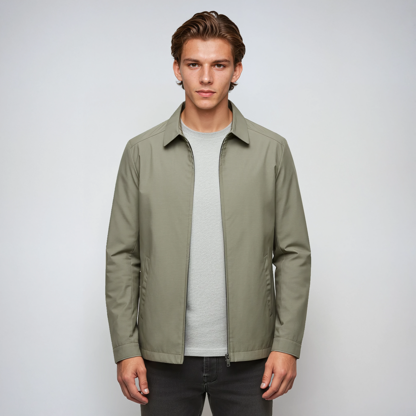 IANVAR – Chaqueta de entretiempo para hombre con cremallera y estilo casual