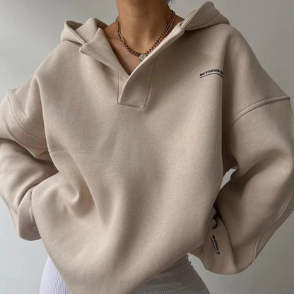 Sudadera oversize de algodón para mujer con capucha – MARIA
