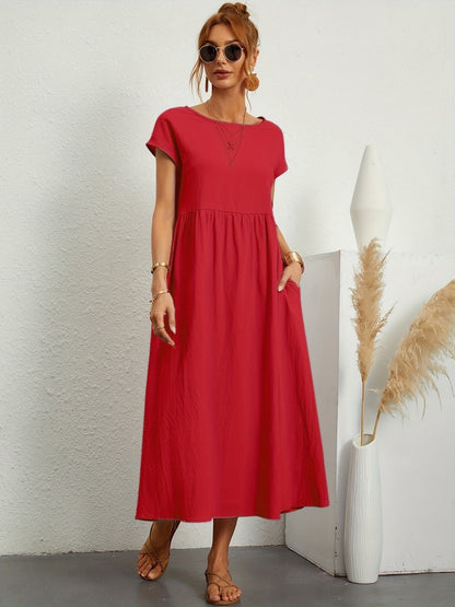 Vestido de lino con corte fluido y estilo natural – GRETA