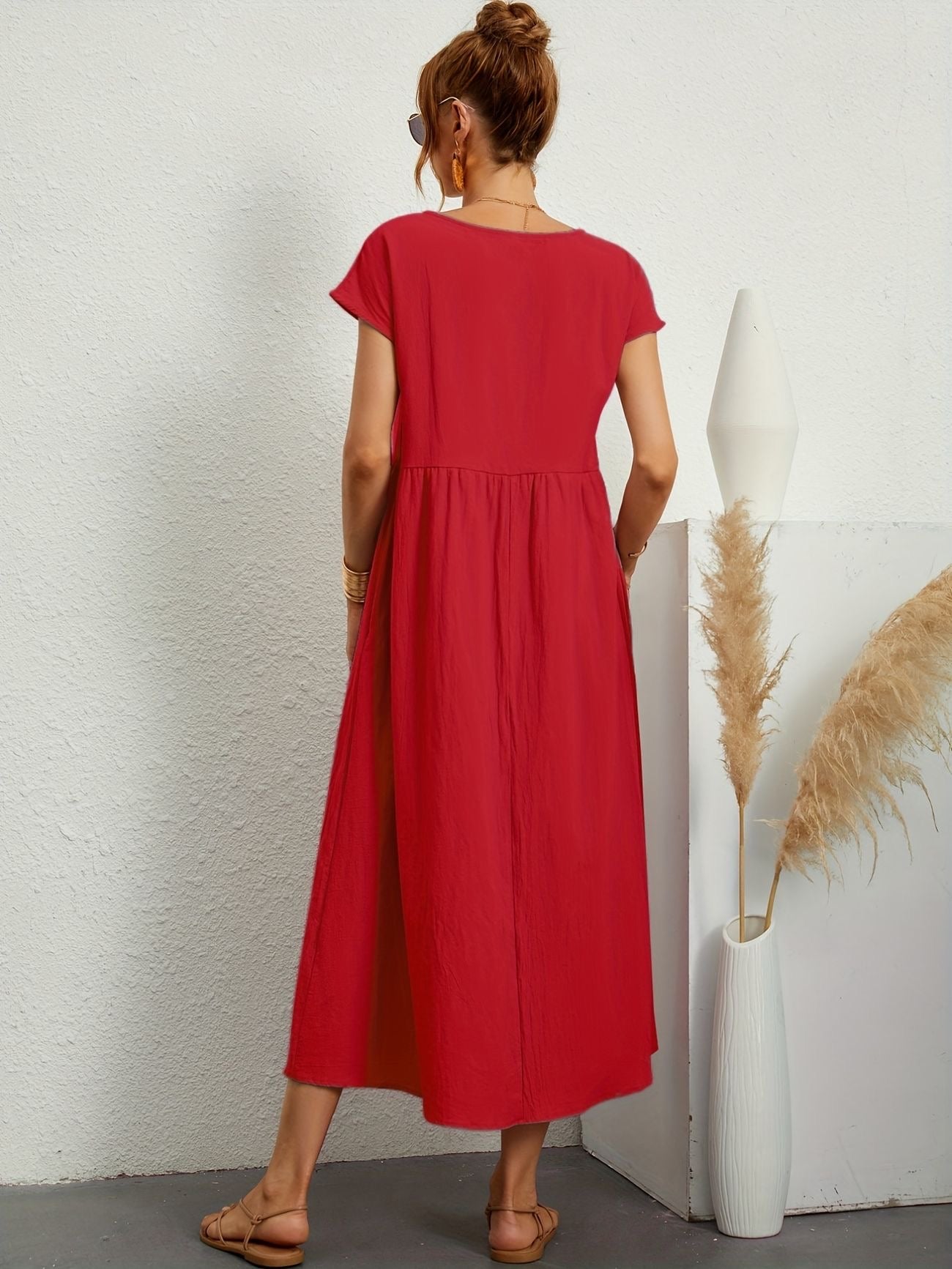 Vestido de lino elegante para mujer con corte relajado – GRETA