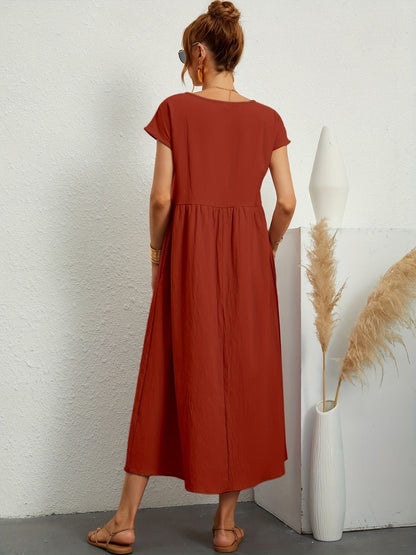 Vestido de lino elegante para mujer con corte relajado – GRETA