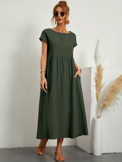 Vestido de lino con corte fluido y estilo natural – GRETA