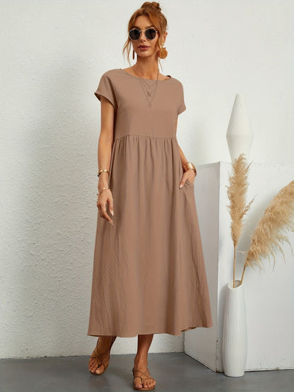 Vestido de lino con corte fluido y estilo natural – GRETA
