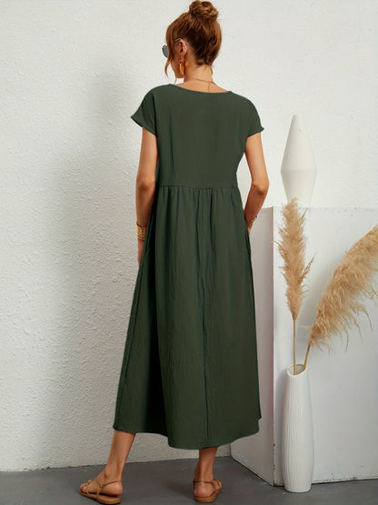 Vestido de lino con corte fluido y estilo natural – GRETA