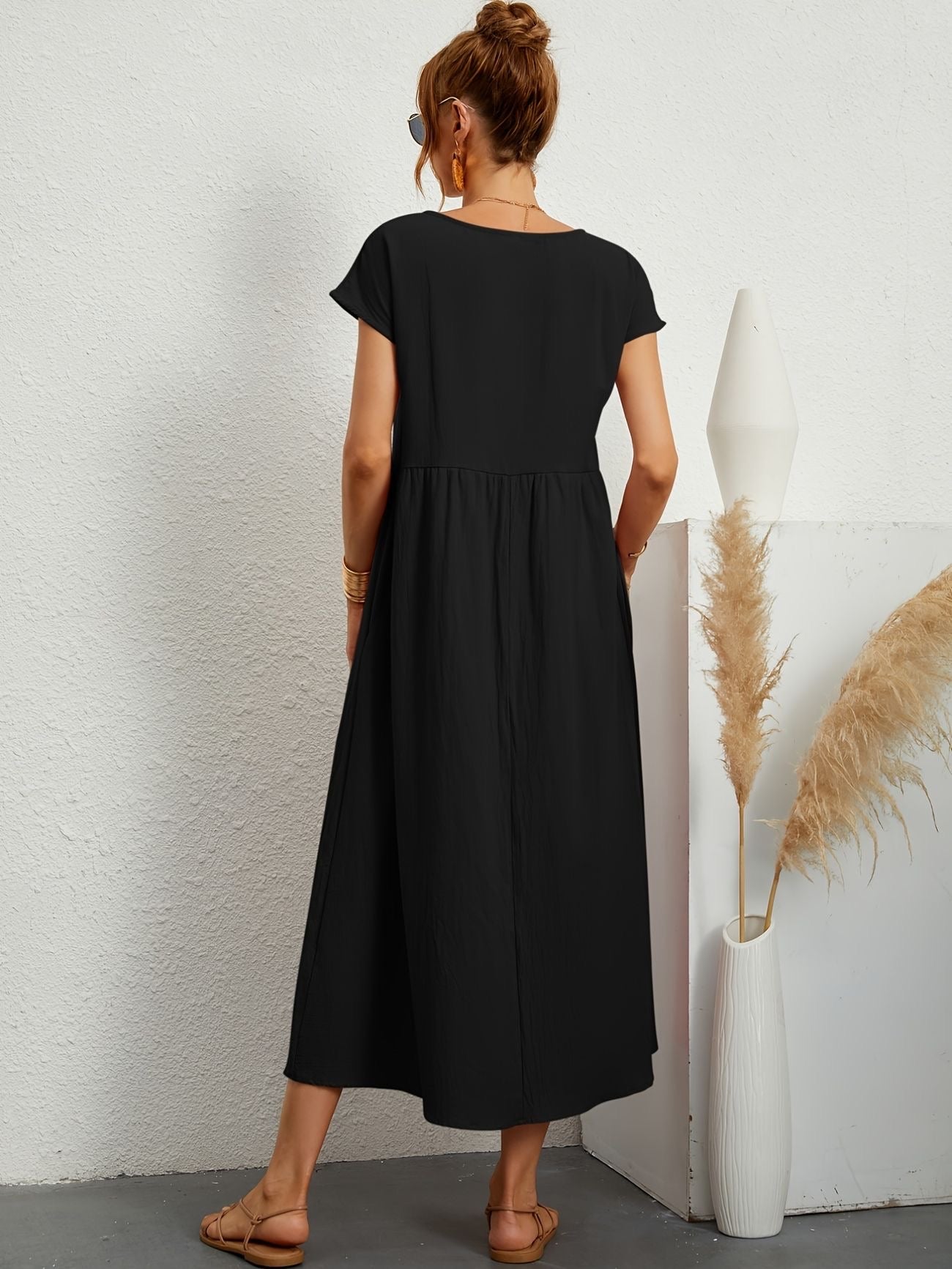 Vestido de lino elegante para mujer con corte relajado – GRETA