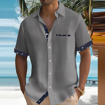 Camisa de manga corta con botones para hombre – MARCO COAST