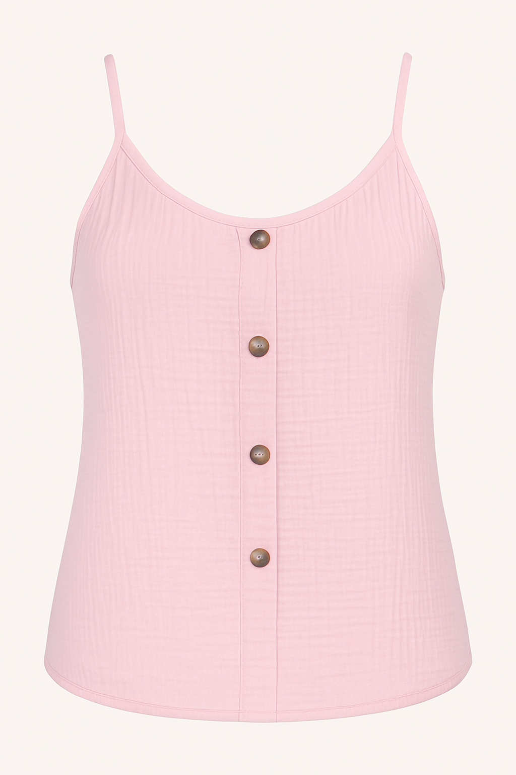 Top sin mangas para mujer en color liso con detalle de botones – LOREA