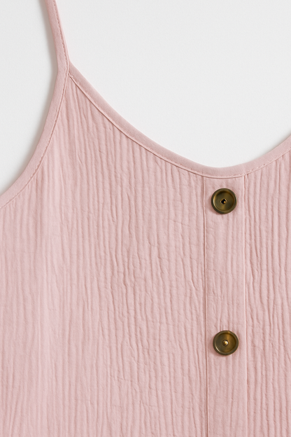 Top sin mangas para mujer en color liso con detalle de botones – LOREA