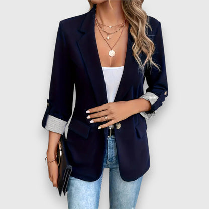 Blazer relajada con mangas remangadas para mujer – CELIA