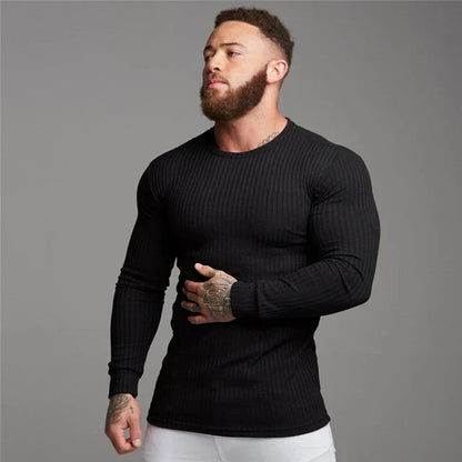Jersey de punto acanalado para hombre con ajuste entallado – BRAYNOR