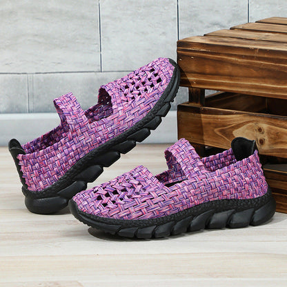 Zapatos de mujer tipo slip-on con tejido elástico y banda cruzada – MARGOT