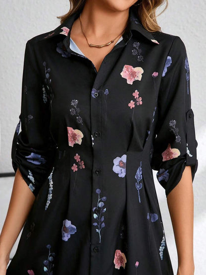 Vestido floral de mujer con corte fluido y aire romántico – LIORA