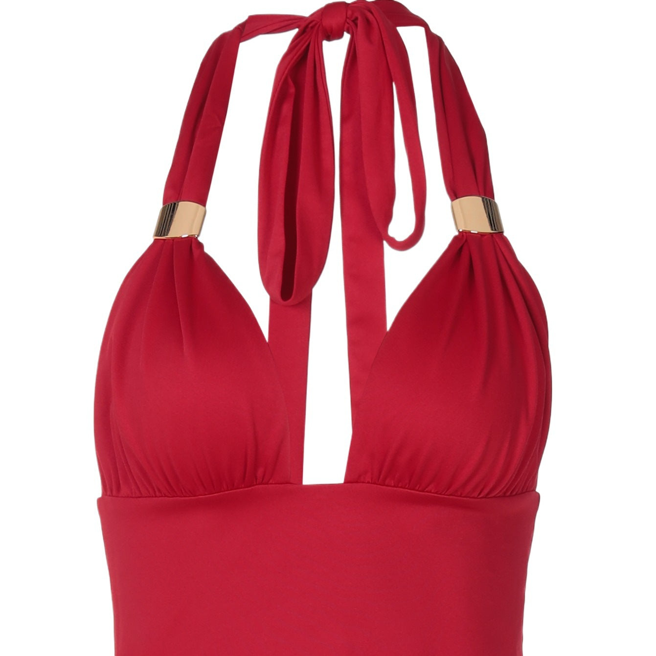 Top corto halter de mujer con escote en V profundo – JUTTA