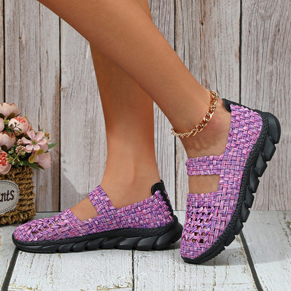 Zapatos de mujer tipo slip-on con tejido elástico y banda cruzada – MARGOT