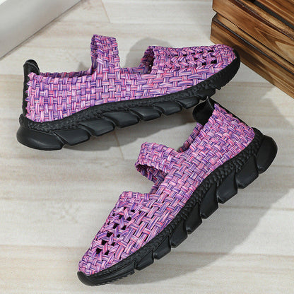 Zapatos de mujer tipo slip-on con tejido elástico y banda cruzada – MARGOT