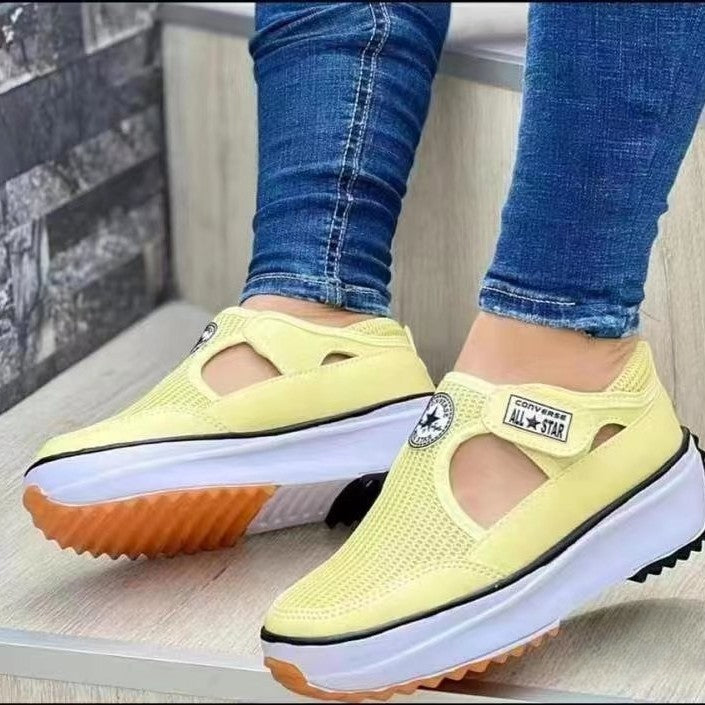 Zapatillas deportivas de mujer con plataforma y laterales abiertos – ELOISA