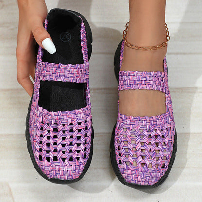 Zapatos de mujer tipo slip-on con tejido elástico y banda cruzada – MARGOT