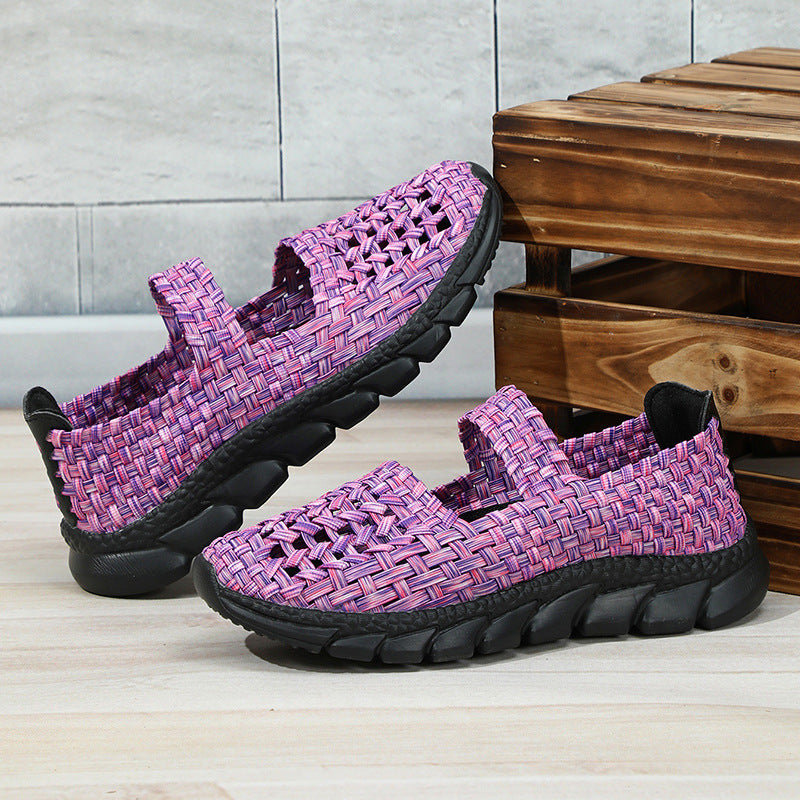 Zapatos de mujer tipo slip-on con tejido elástico y banda cruzada – MARGOT