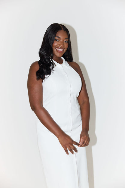 Vestido Maxi De Mujer Sin Mangas Con Profunda V-Cuello Y Estilo Elegante – AAVA