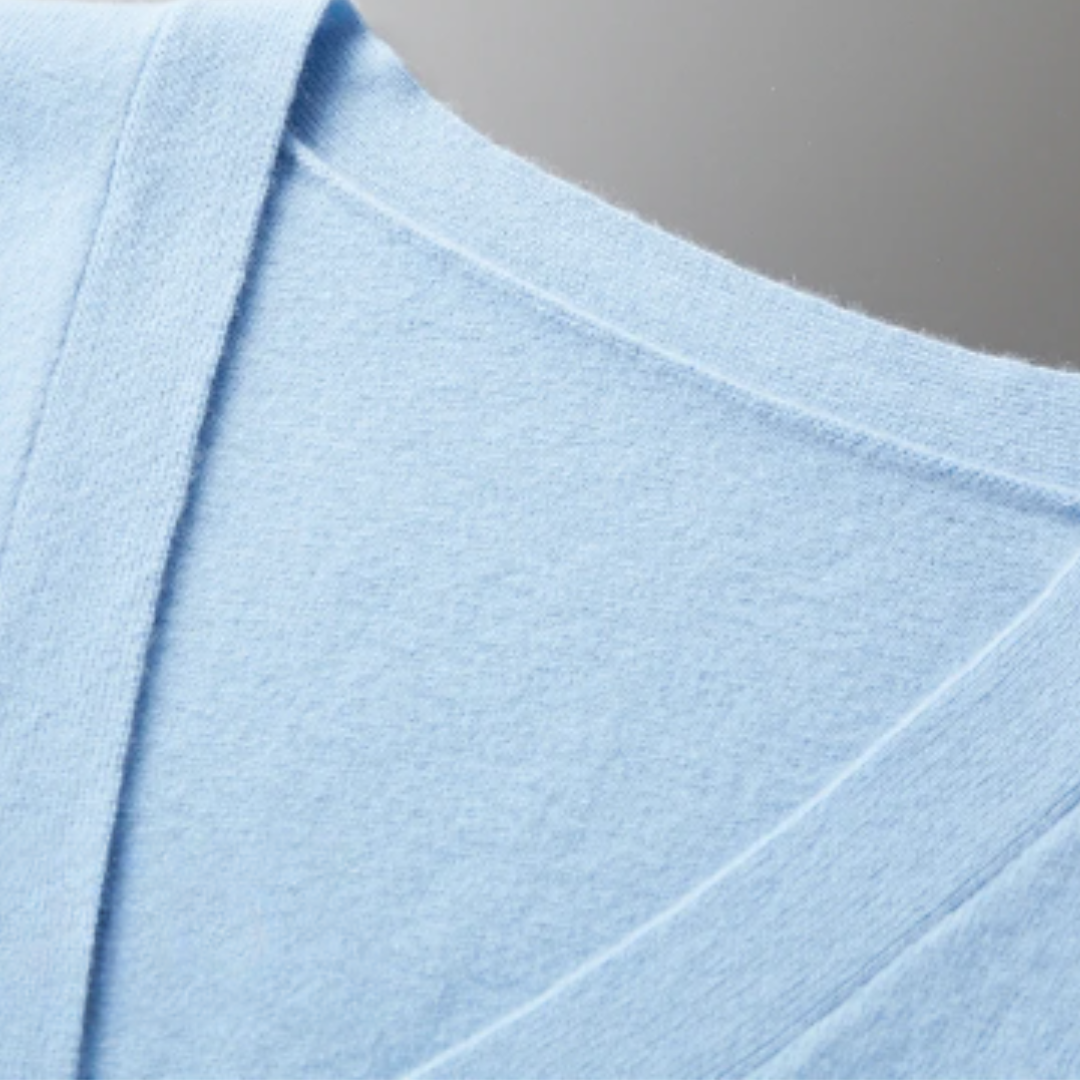 Cárdigan de punto para hombre con cuello en V y botones – MONTARO