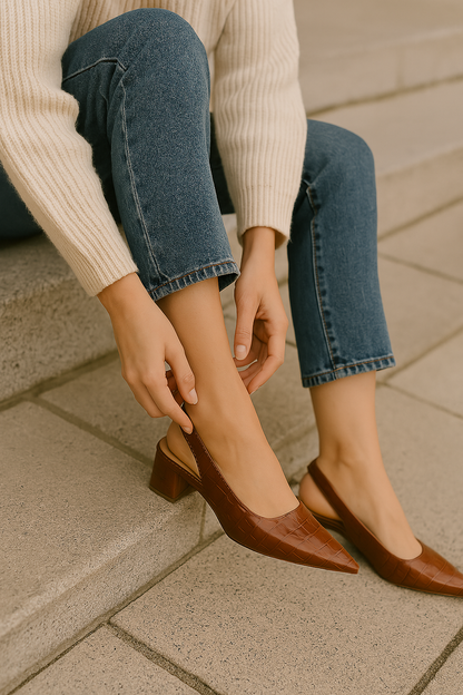 Zapatos de tacón elegantes y cómodos para mujer con diseño de punta afilada – AURELIE