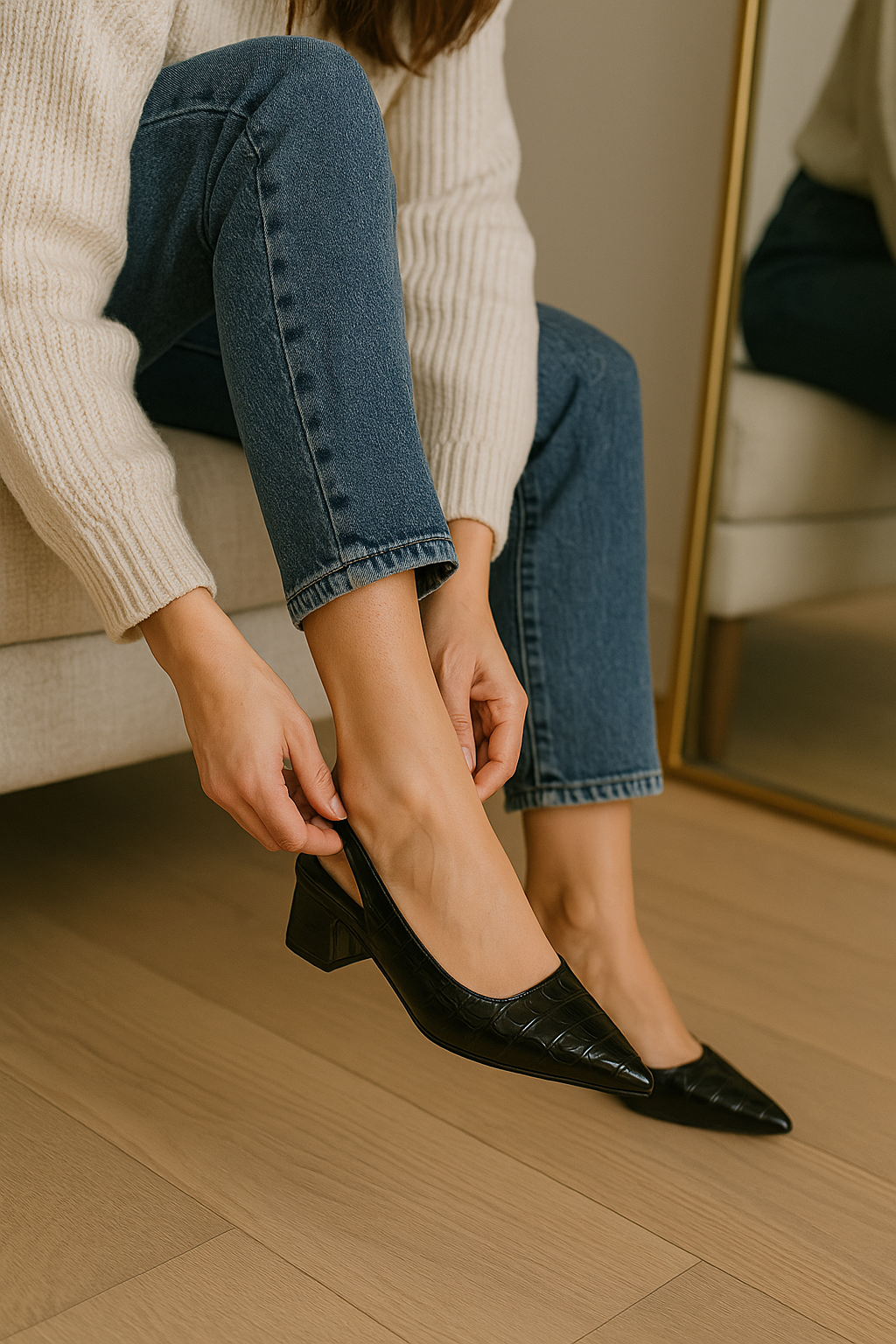 Zapatos de tacón elegantes y cómodos para mujer con diseño de punta afilada – AURELIE