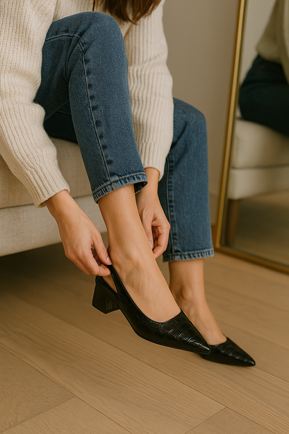 Zapatos de tacón elegantes y cómodos para mujer con diseño de punta afilada – AURELIE