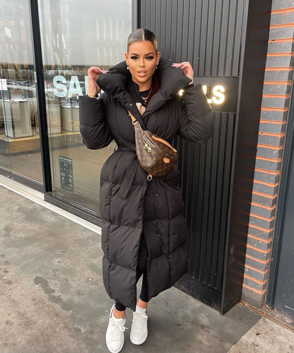 Abrigo acolchado largo de invierno para mujer – KYLENA