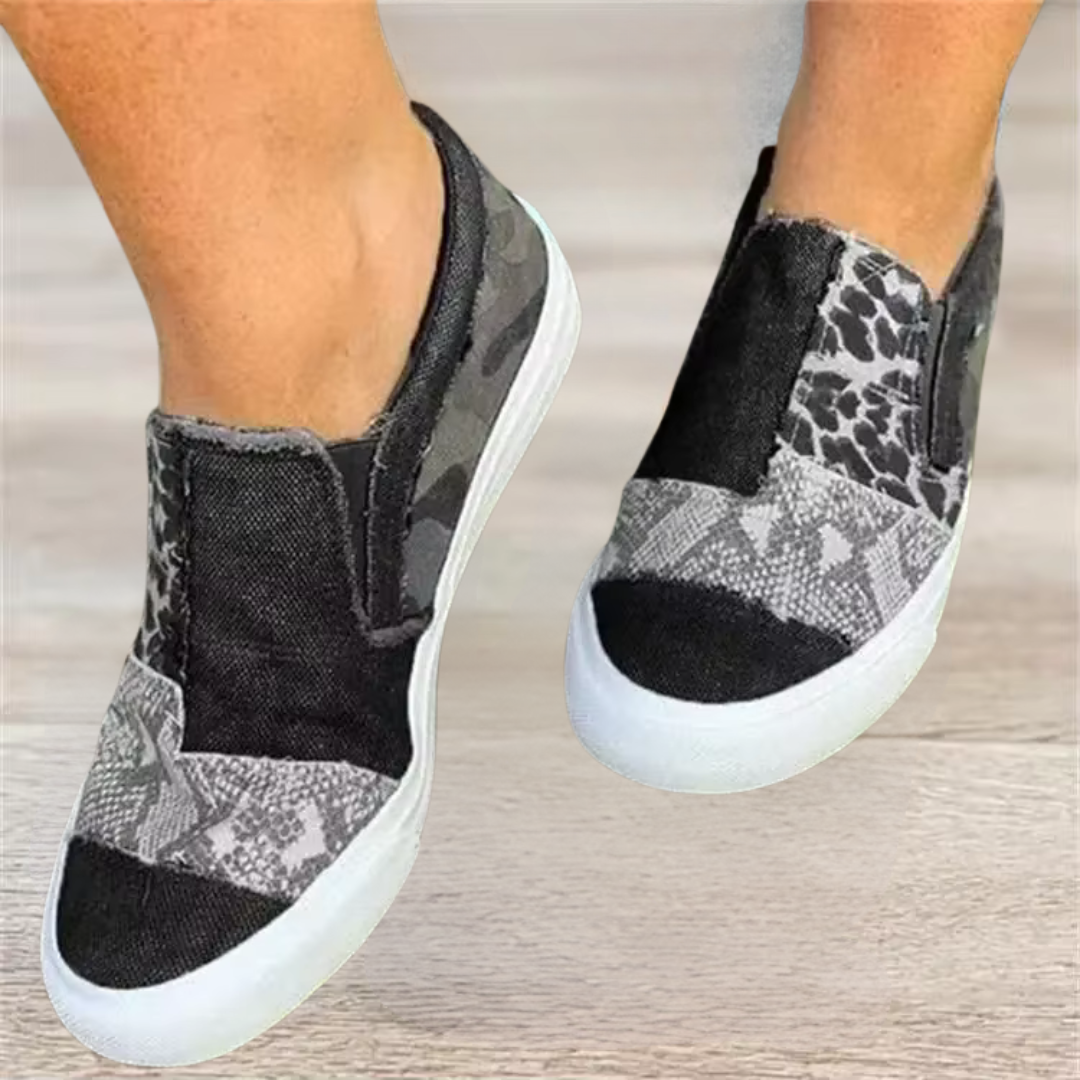 Zapatillas slip-on de mujer con diseño patchwork – FLORENCIA