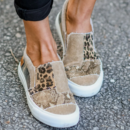 Zapatillas slip-on de mujer con diseño patchwork – FLORENCIA