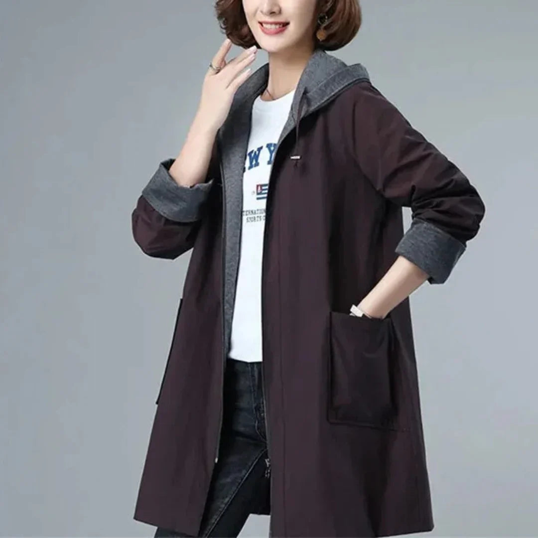 PAULA - Chaqueta larga de invierno y cortaviento casual para mujeres