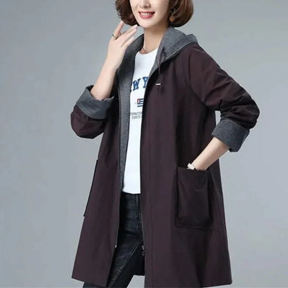 PAULA - Chaqueta larga de invierno y cortaviento casual para mujeres