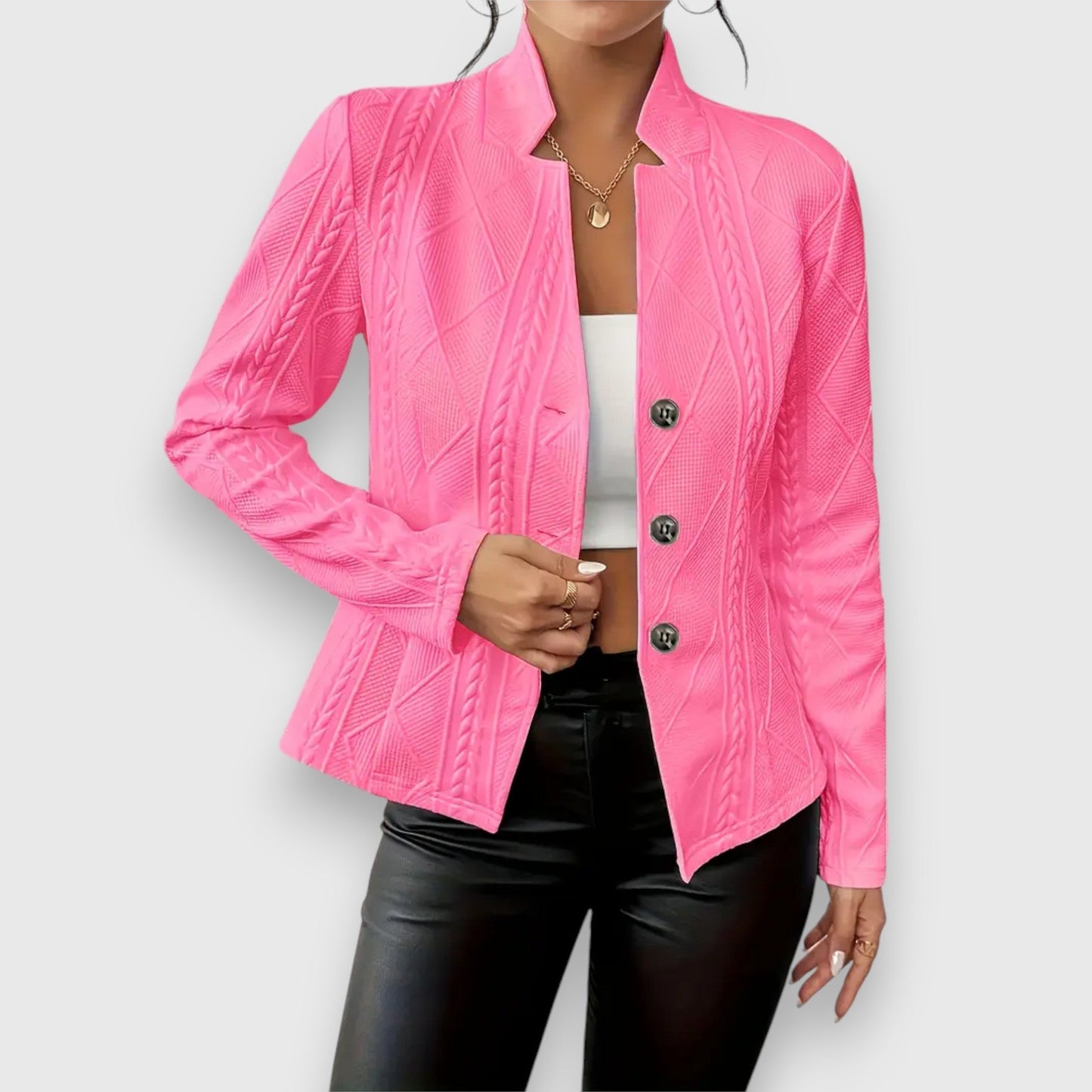 Blazer entallada con textura estructurada para mujer – VERA