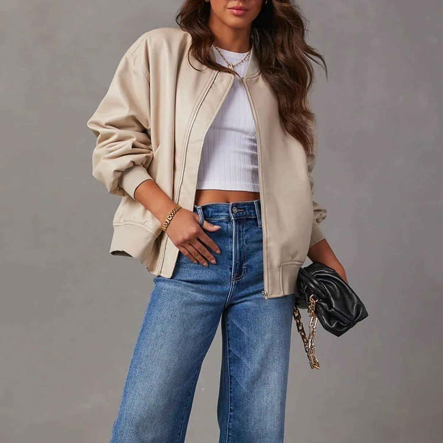 Bomber oversize casual para mujer con estilo urbano relajado – PETRA
