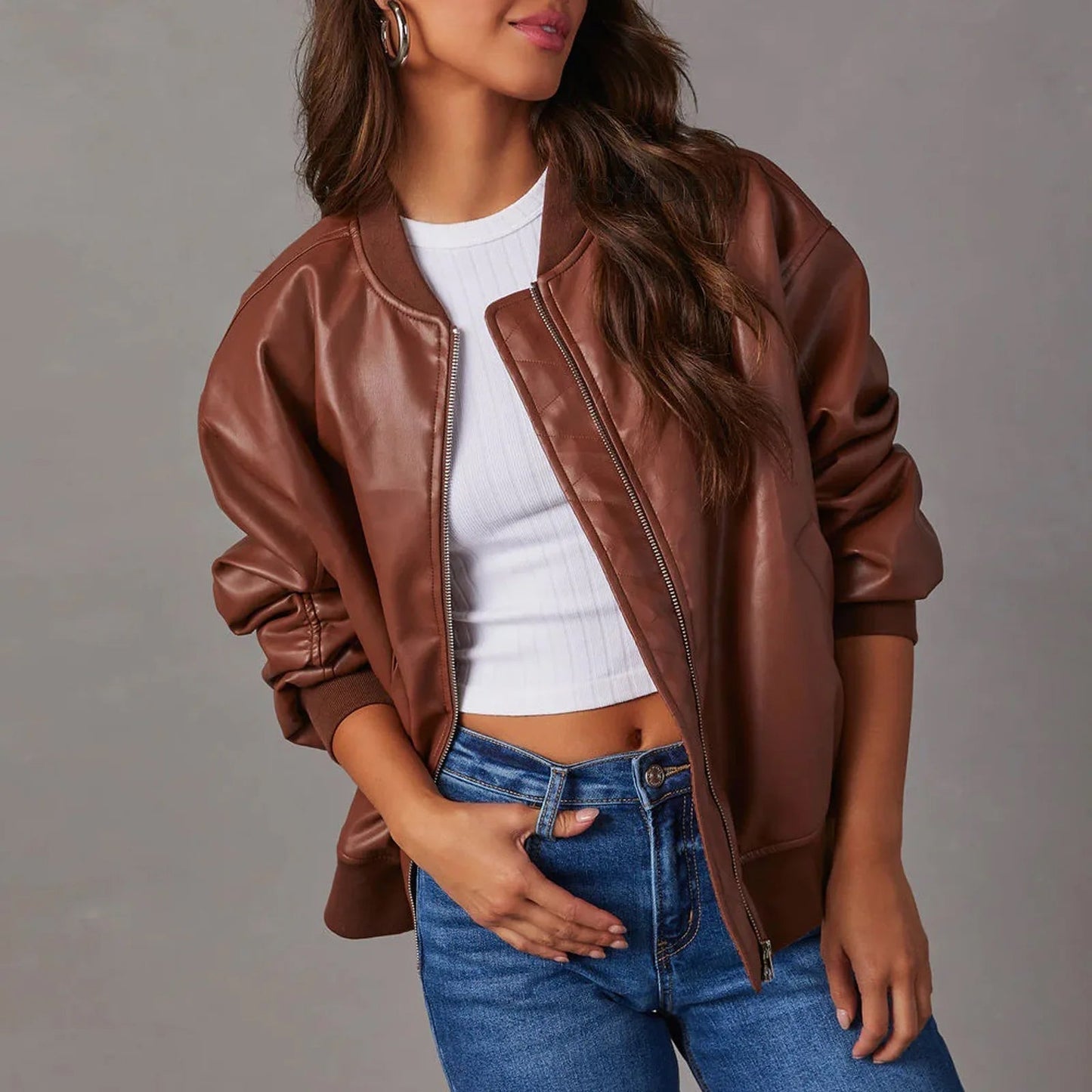 Bomber oversize casual para mujer con estilo urbano relajado – PETRA