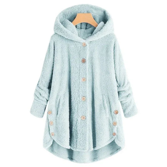 Chaqueta polar con capucha para mujer, moderna y cálida – PETRA