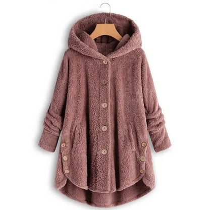 Chaqueta polar con capucha para mujer, moderna y cálida – PETRA