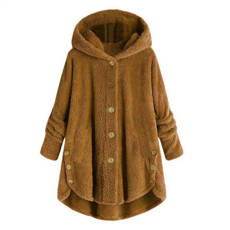 Chaqueta polar con capucha para mujer, moderna y cálida – PETRA