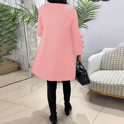 LAURENTIA - Vestido casual de manga larga para mujeres